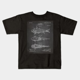 Fishing Lure Patent - Fisherman Outdoorsman Art - Black Chalkboard Kids T-Shirt